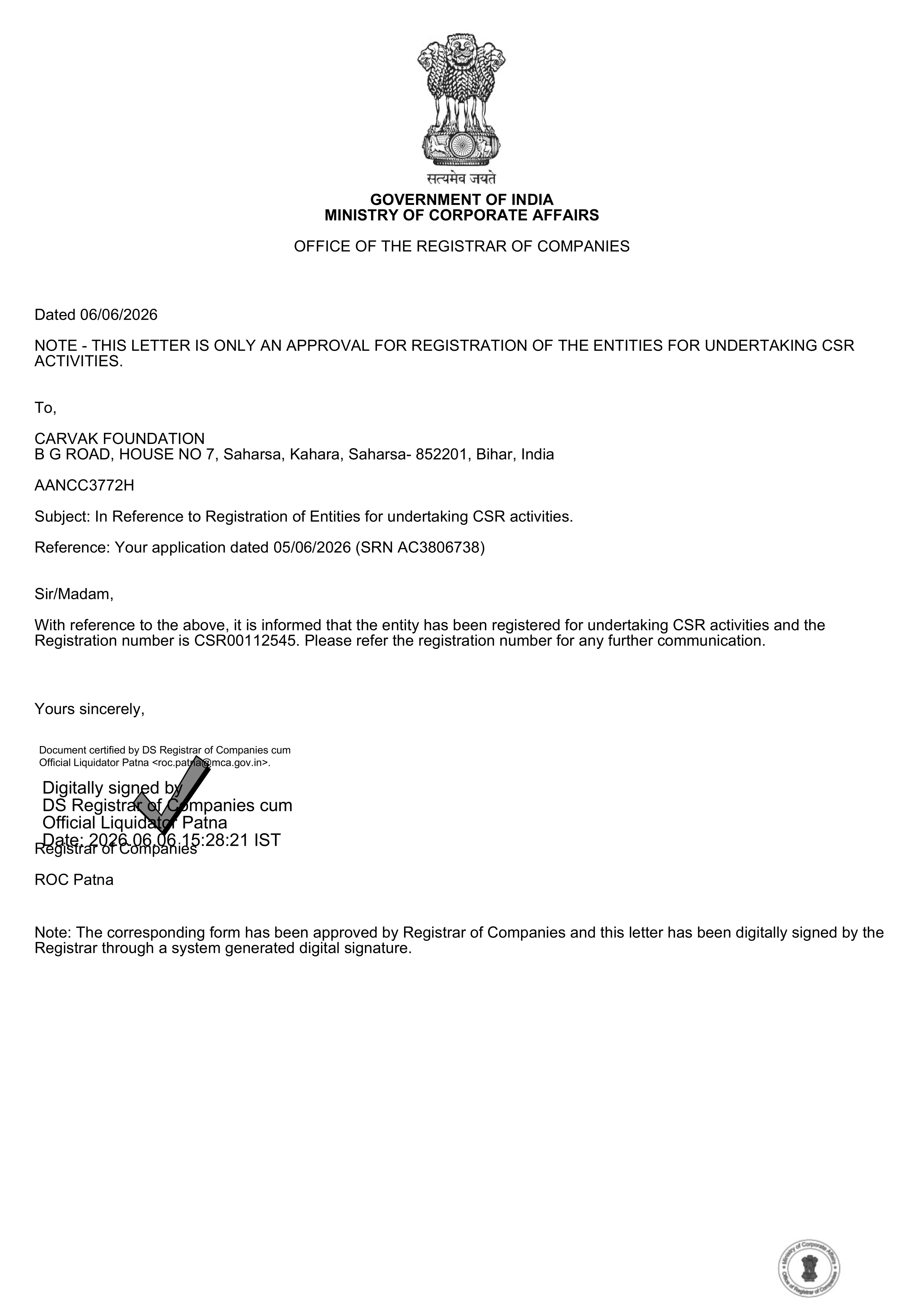 CSR CERTIFICATE